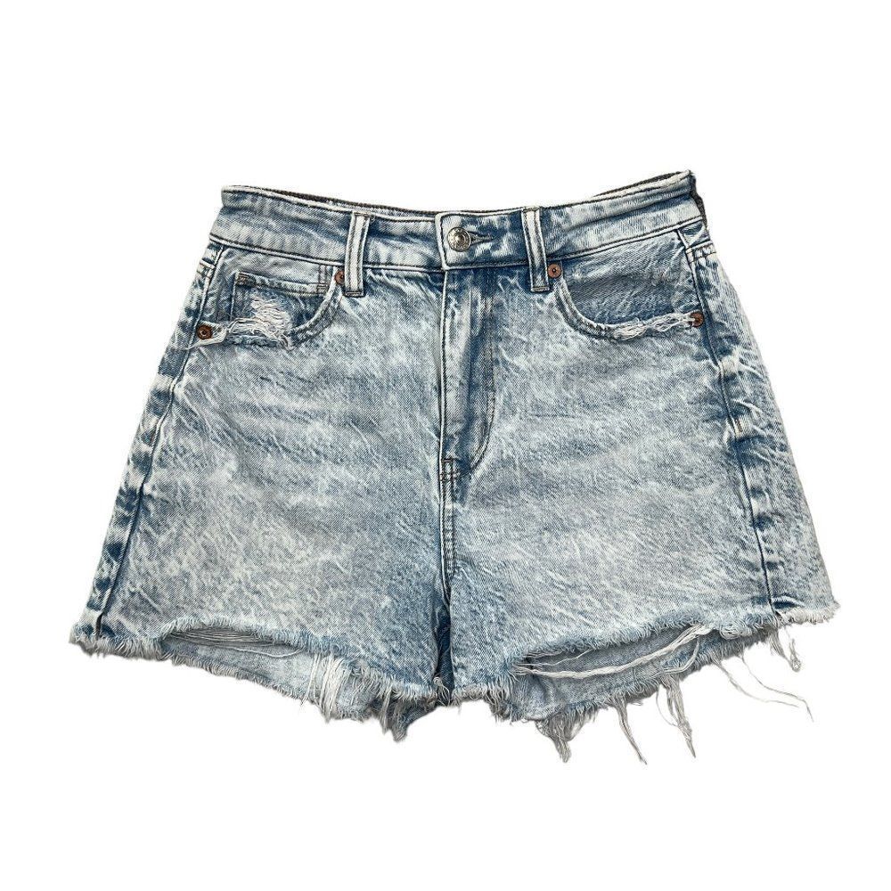 Ameican Eagle Shorts Women's Size 0 Light Blue Distressed Comfort Stretch Mom